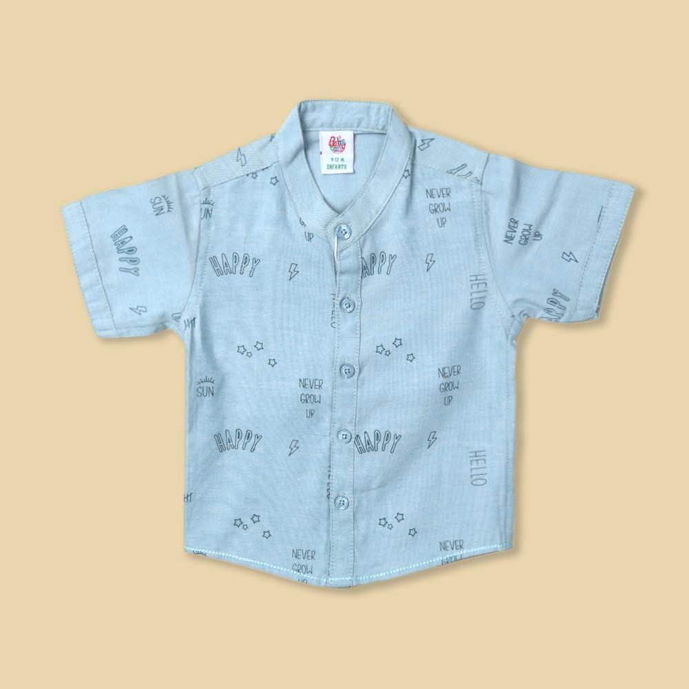 Crow Up Casual Shirt For Boys - Sea Green (BTS-041)